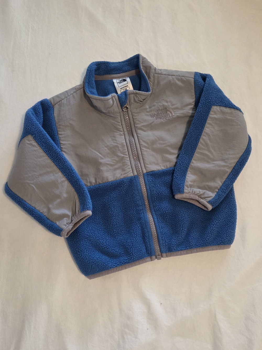 The North Face Blue and Gray Sherpa Fleece Zip-Up